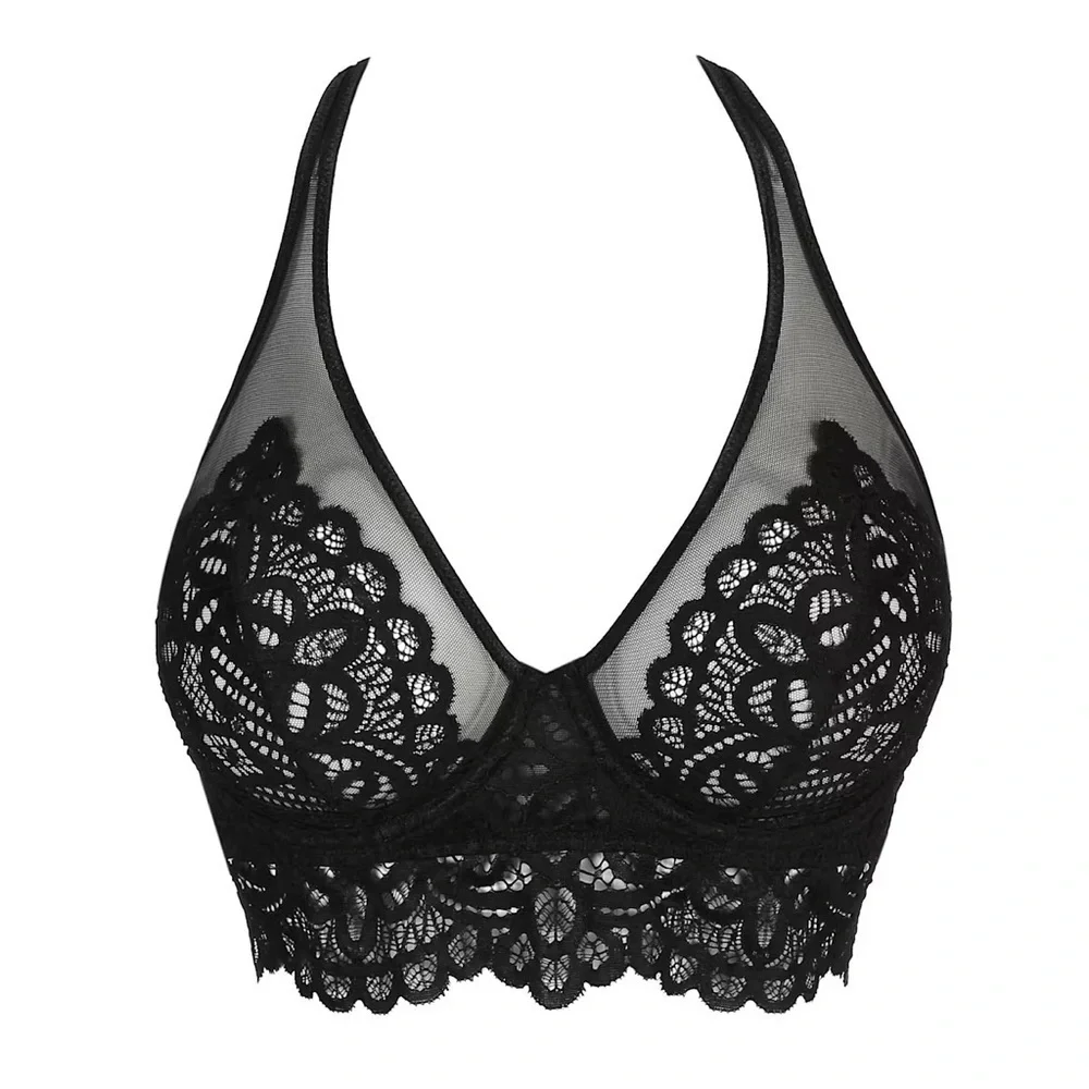 Prima Donna Twist black lace longline convertible First Night Triangle Bralette